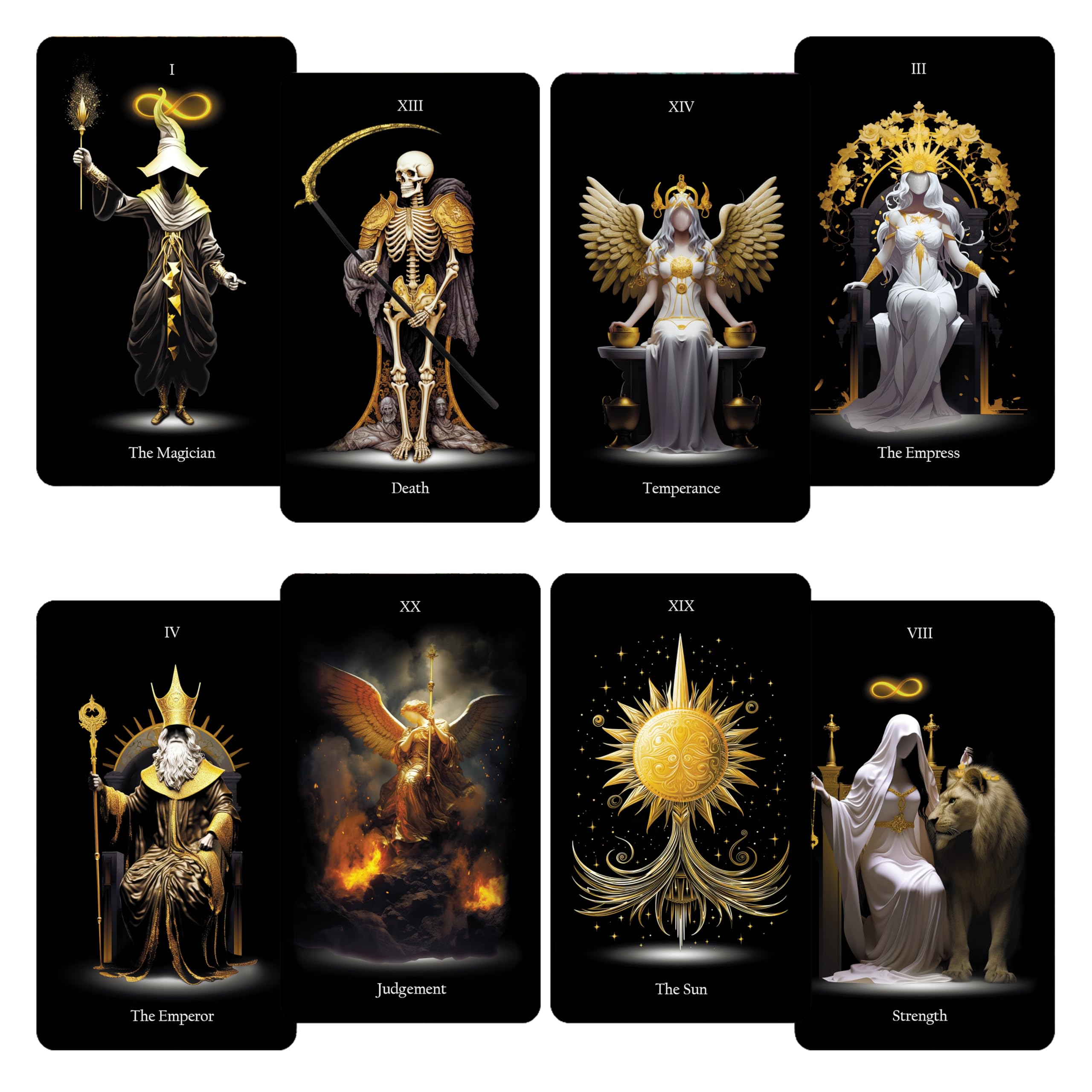 CRAFTERIAN tarot 78-card deck with gold edges for reflective readings.