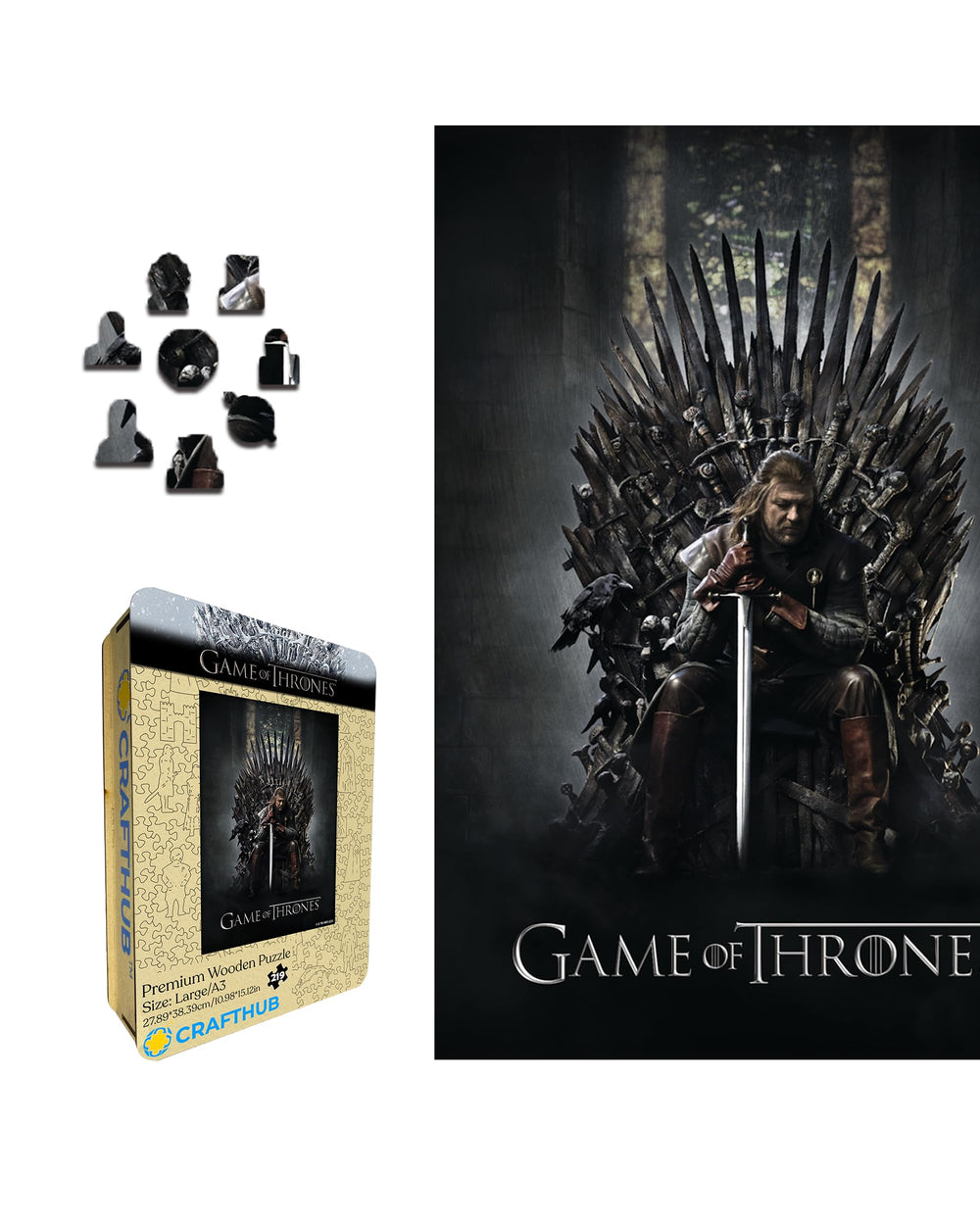 CRAFTHUB Game of Thrones wooden puzzle for adults with 311 pieces
