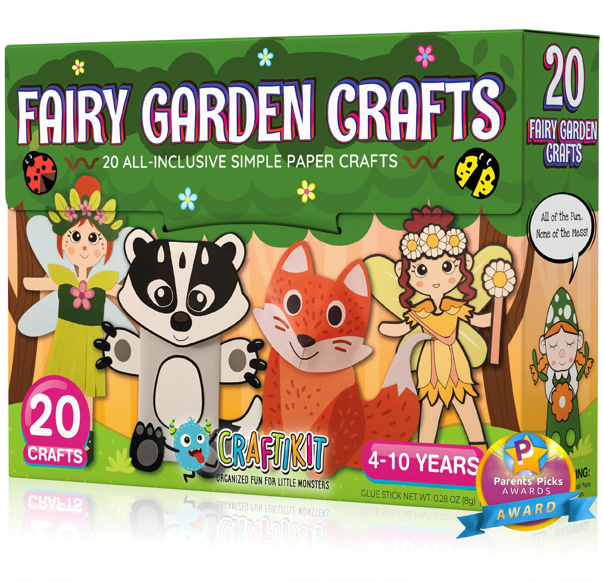 Craftikit fairy garden craft kit assembly scene boosts fine motor skills for kids.