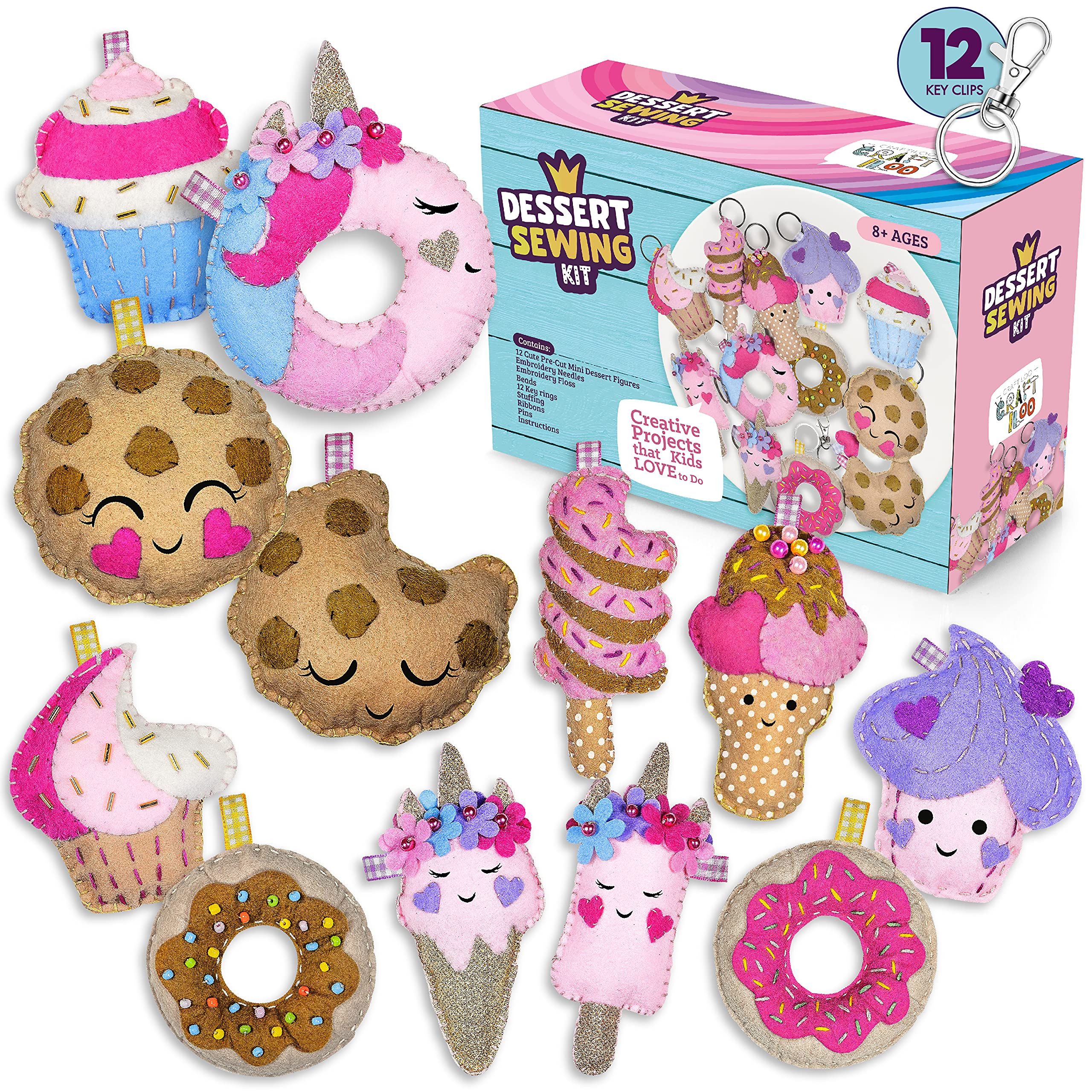 Craftiloo 12 pre-cut mini treats sewing kit for beginner sewers