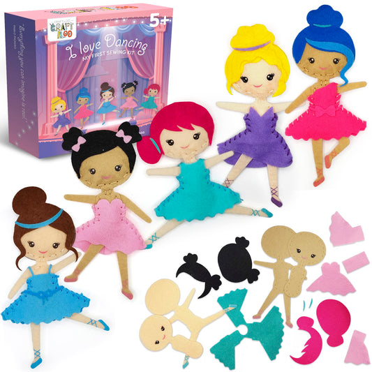 CRAFTILOO Ballerina Dancers Kit box with ready-to-use projects for kids' crafting fun.