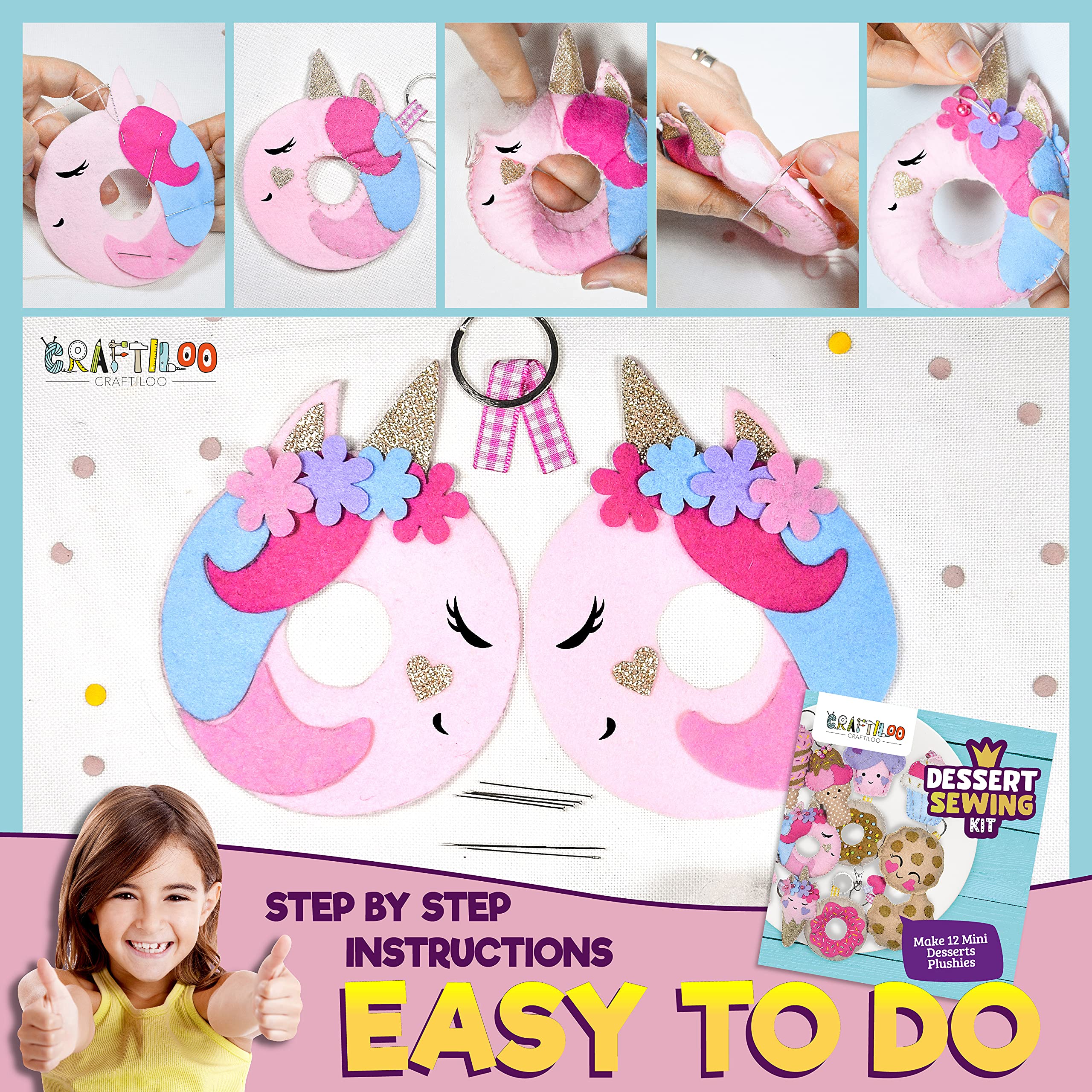 Craftiloo beginner sewing kit with safe needles and essential tools