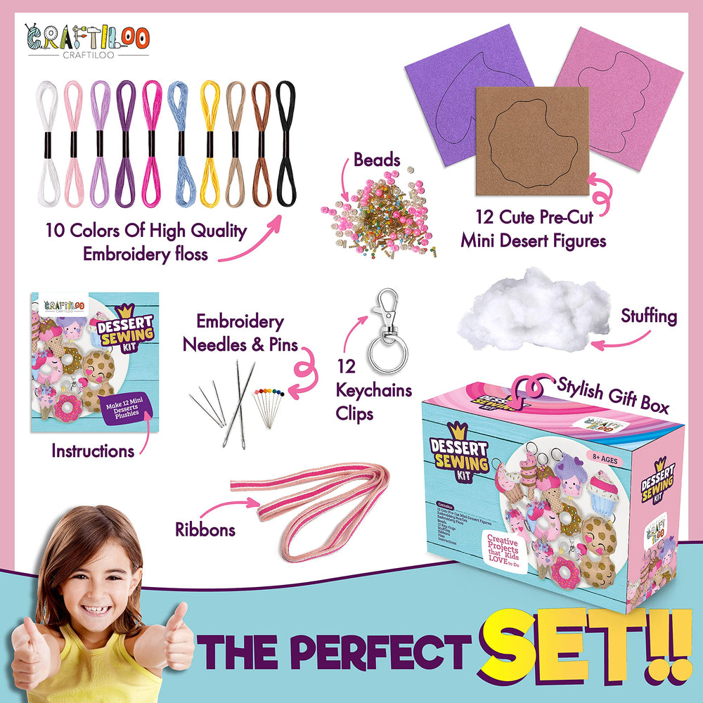 Craftiloo felt patterns and embroidery floss arranged for easy crafting
