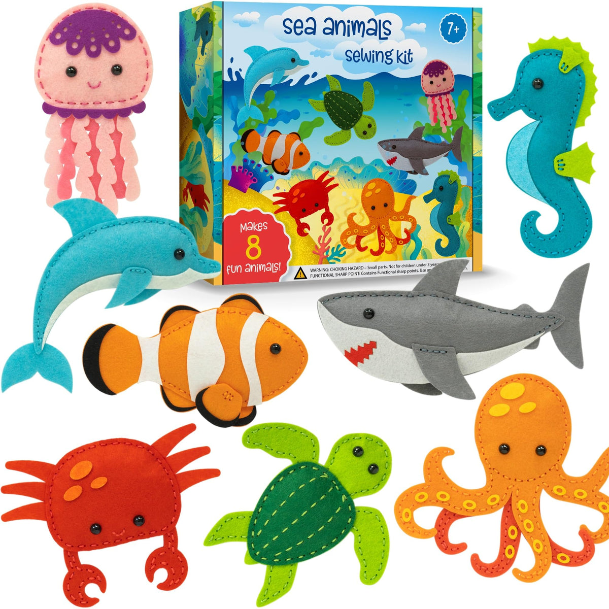 Craftorama sewing kit contents for kids with 165 pieces to spark creativity.