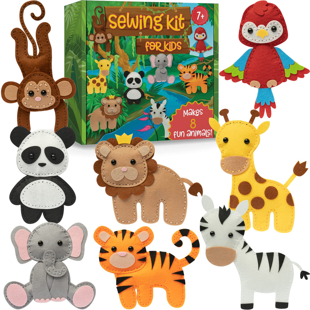 Craftorama Sewing Kit for Kids shows full contents ready for quick-start crafting.