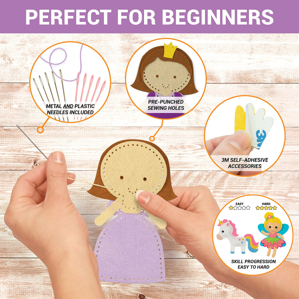 Craftorama Sewing Kit for Kids craft eyes and pins provide safe embellishment options for expressive creatures.