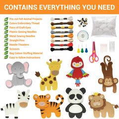 Craftorama Sewing Kit for Kids – pre-cut felt animals ready to assemble.