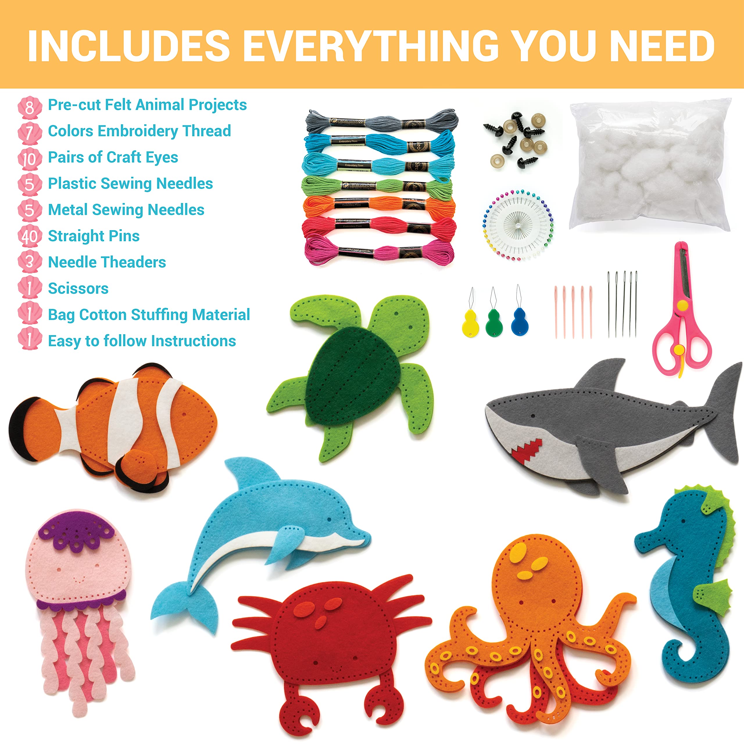 Craftorama sewing kit pre-cut felt projects ready for quick, mess-free crafting sessions.