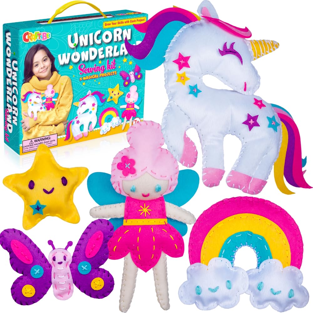 CraftsBee Magical Unicorn Sewing Kit - beginner-friendly unicorn crafts