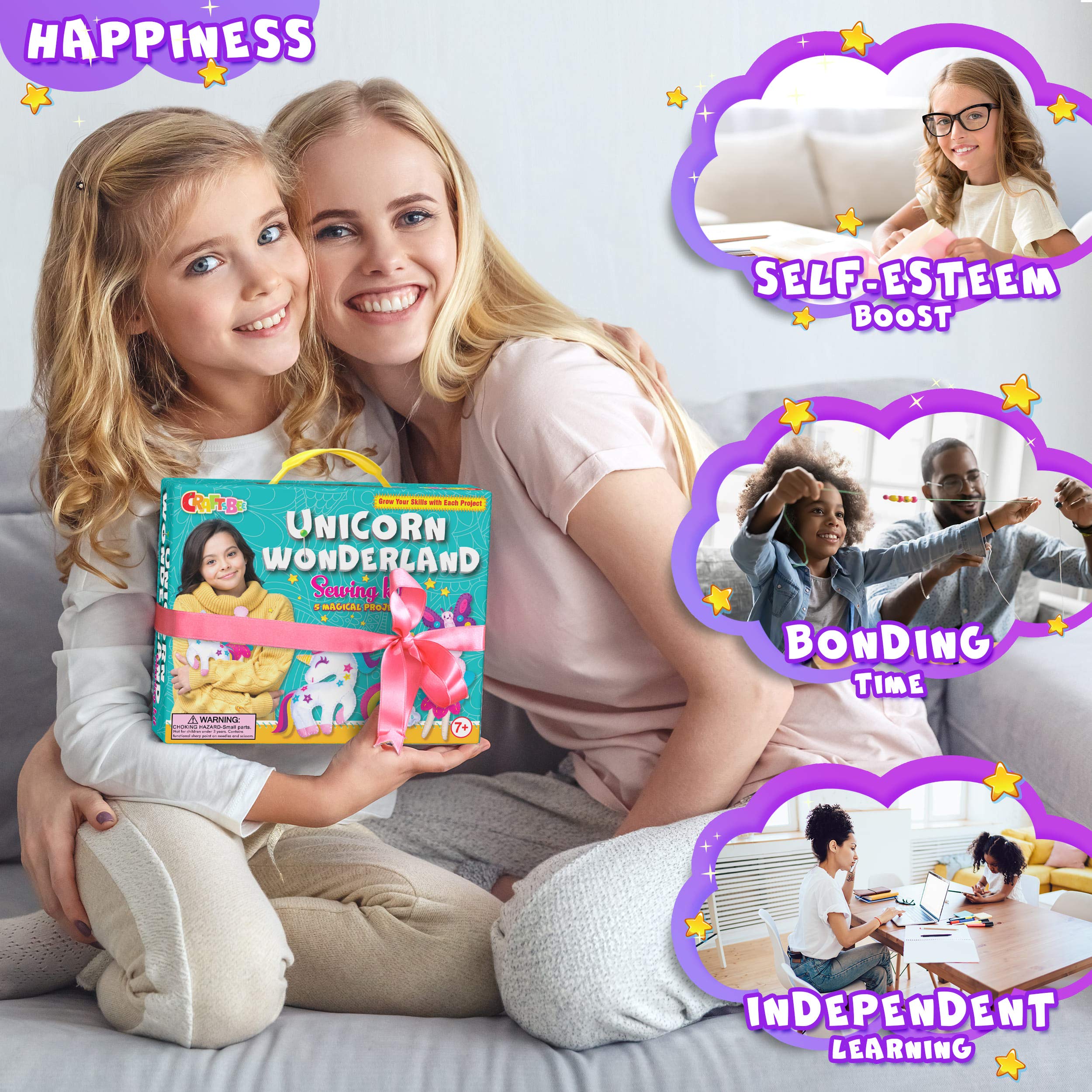 CraftsBee all-materials-included craft kit for mess-free crafting