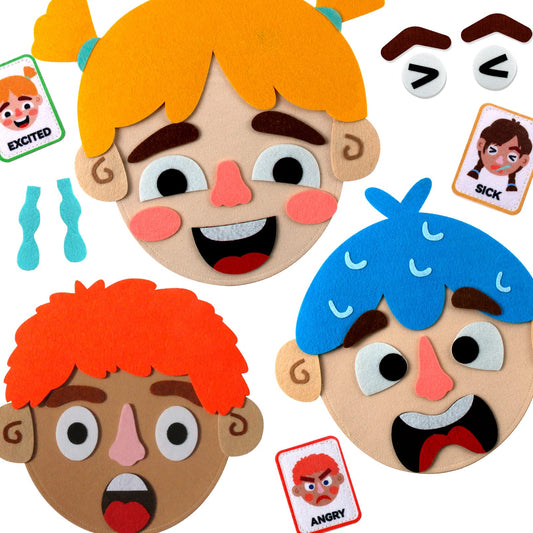 Craftstory 86-pcs face boards for recognizing expressions during play.