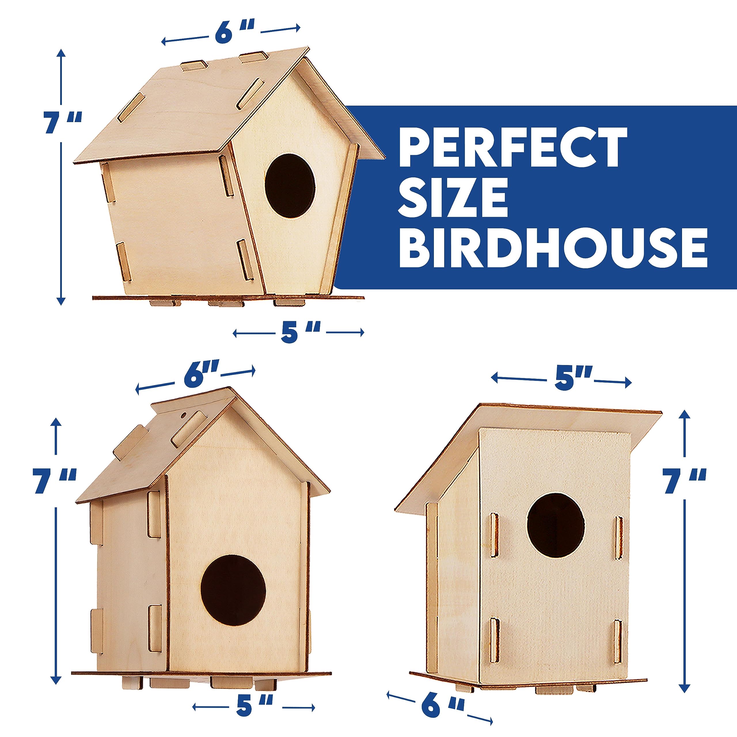 Crafty HappiToys laser-cut wooden birdhouse with smooth edges for painting