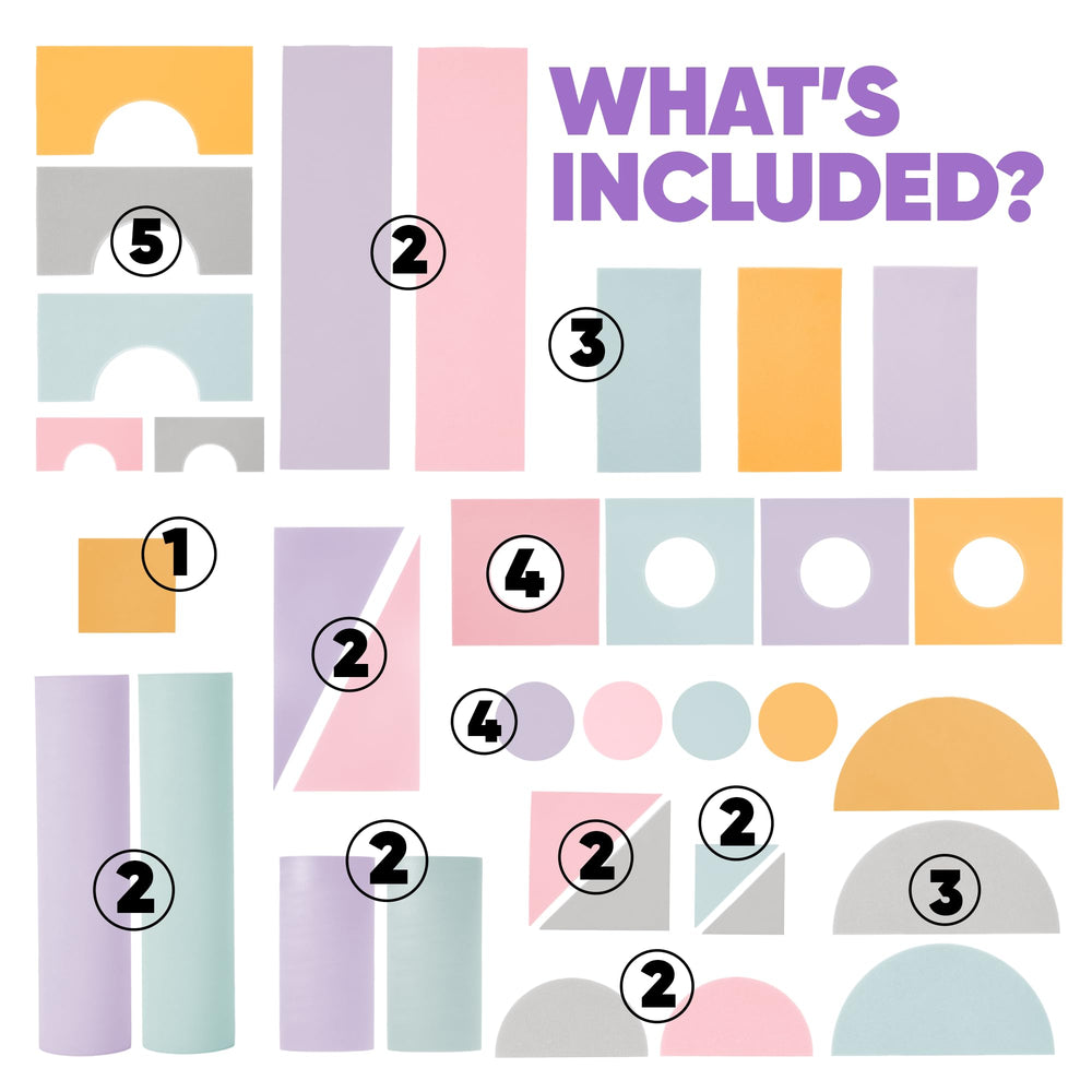 Crafty Happittoys colorful foam blocks shapes support tactile learning