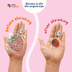 Crafty Happittoys shrinking art set pre-cut sheets stay neat and safe.