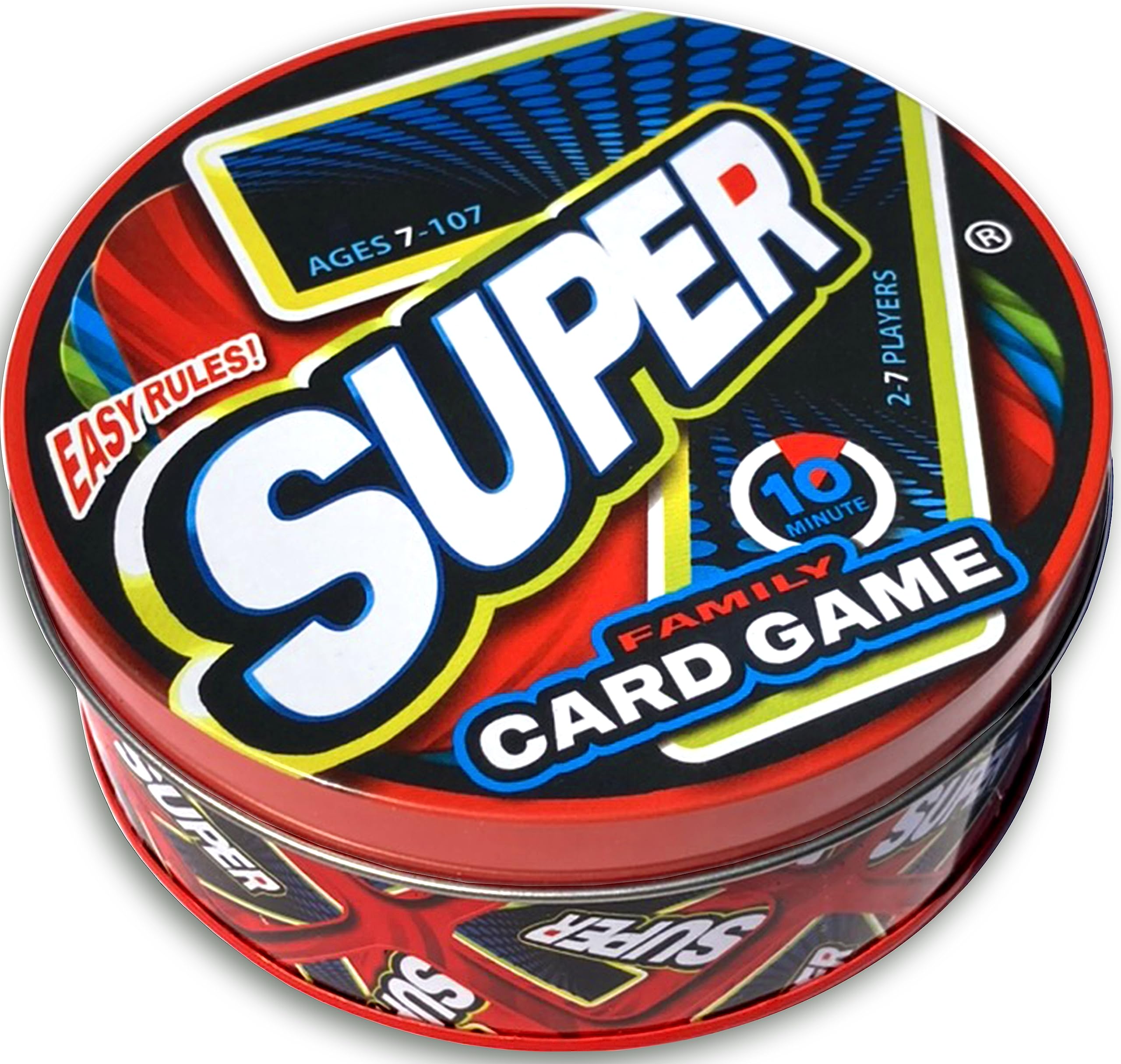 Craig Clark Inc. Super 7 tin open with family game night setup