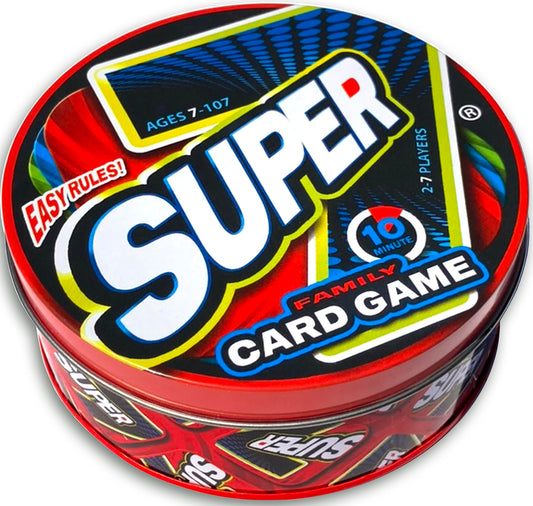 Craig Clark Inc. Super 7 tin open with family game night setup