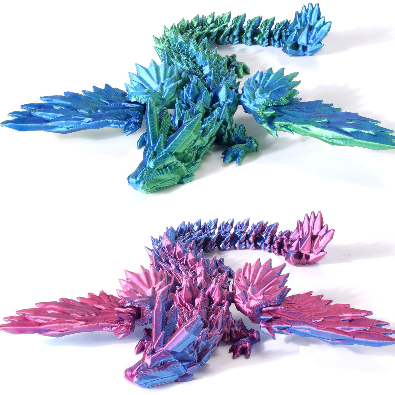 Cranado 9-inch articulated dragon with wings adds dynamic desk display.