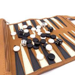 Crayfomo foldable backgammon travel kit fits in backpacks for quick game nights