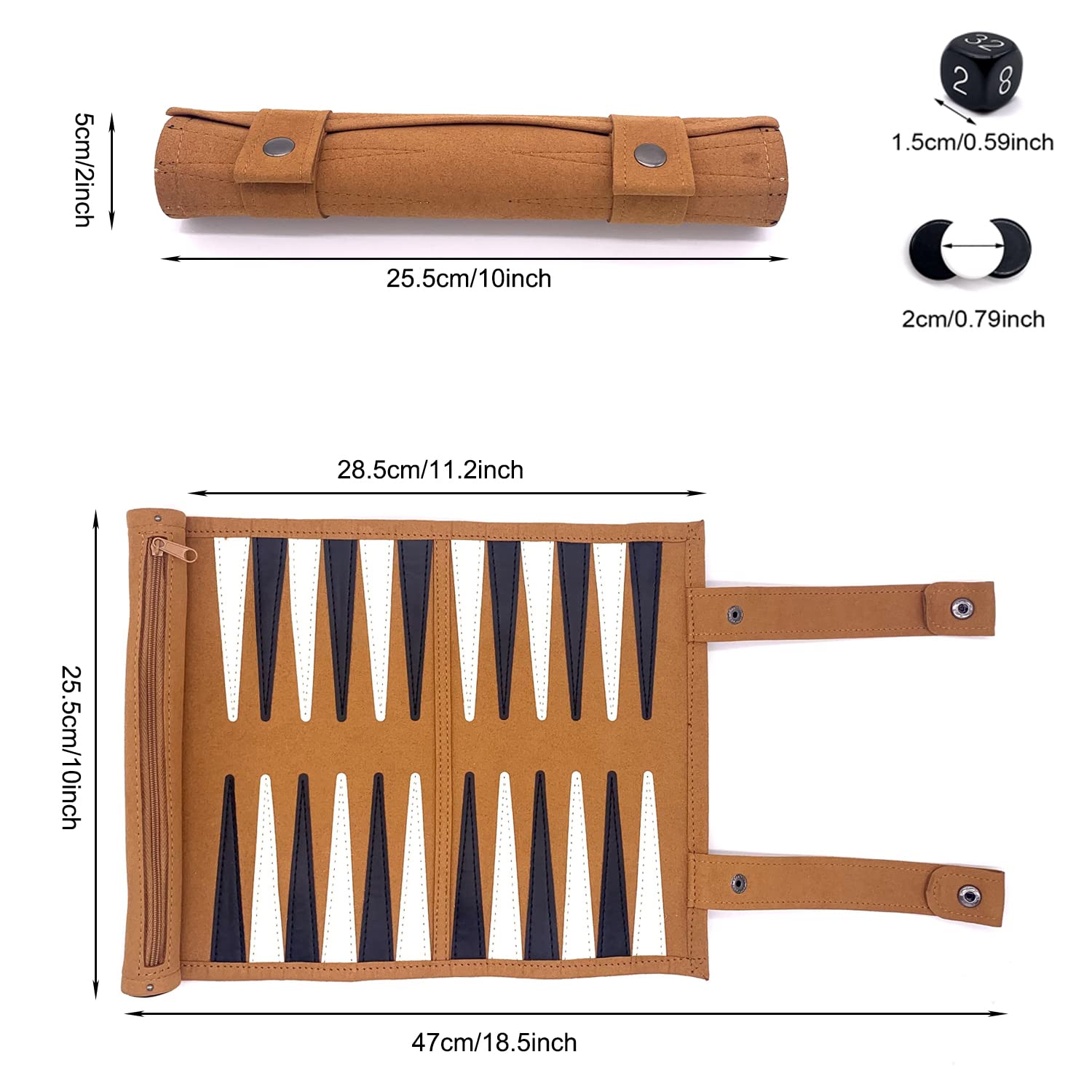 Crayfomo rolled-backgammon setup demonstrates quick packing and ready-to-play on the go