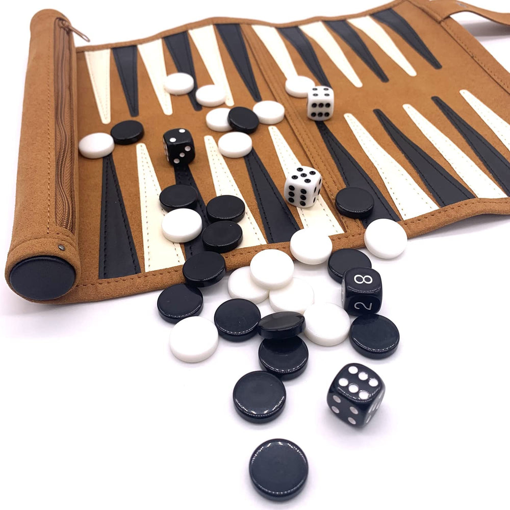 Crayfomo travel backgammon case with zip keeps pieces secure during cruises and camping
