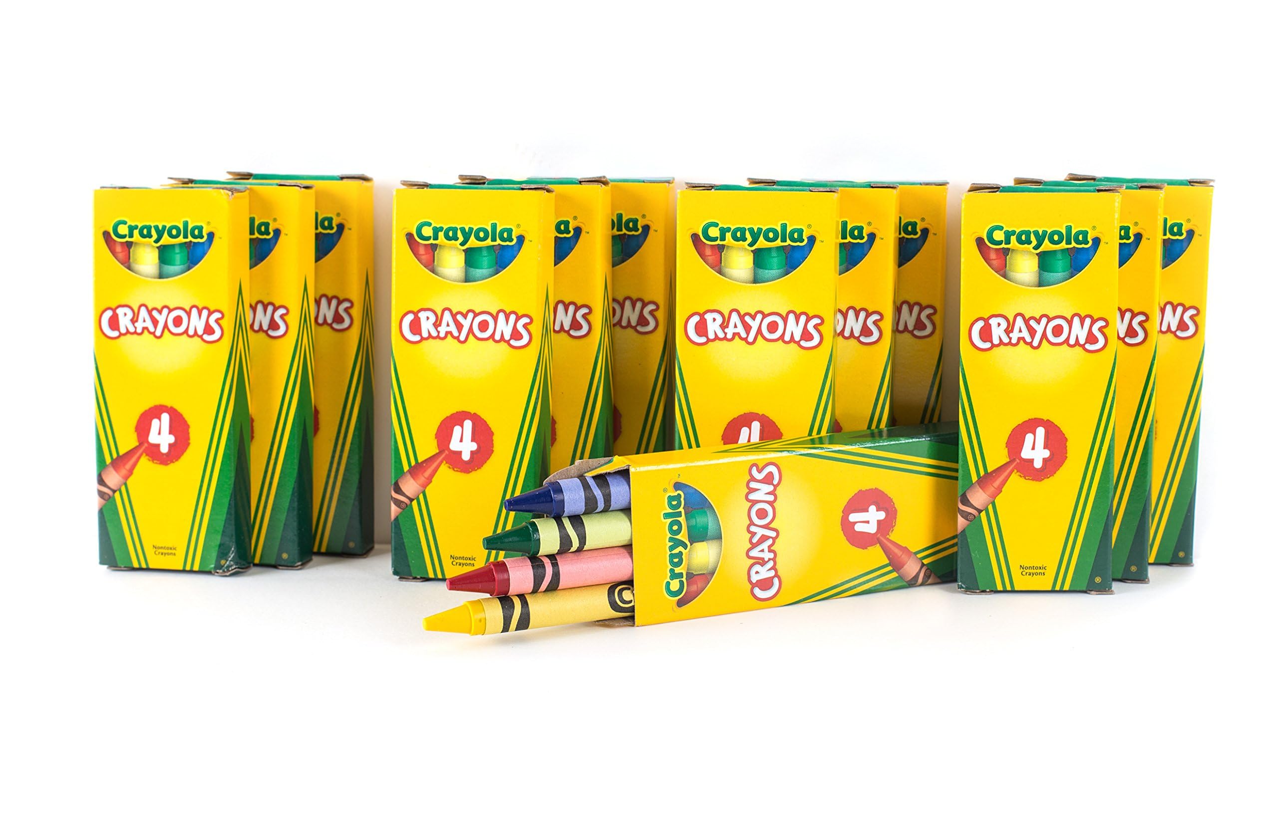 Crayola 12-box four-color crayons for party favors and kids' crafts.