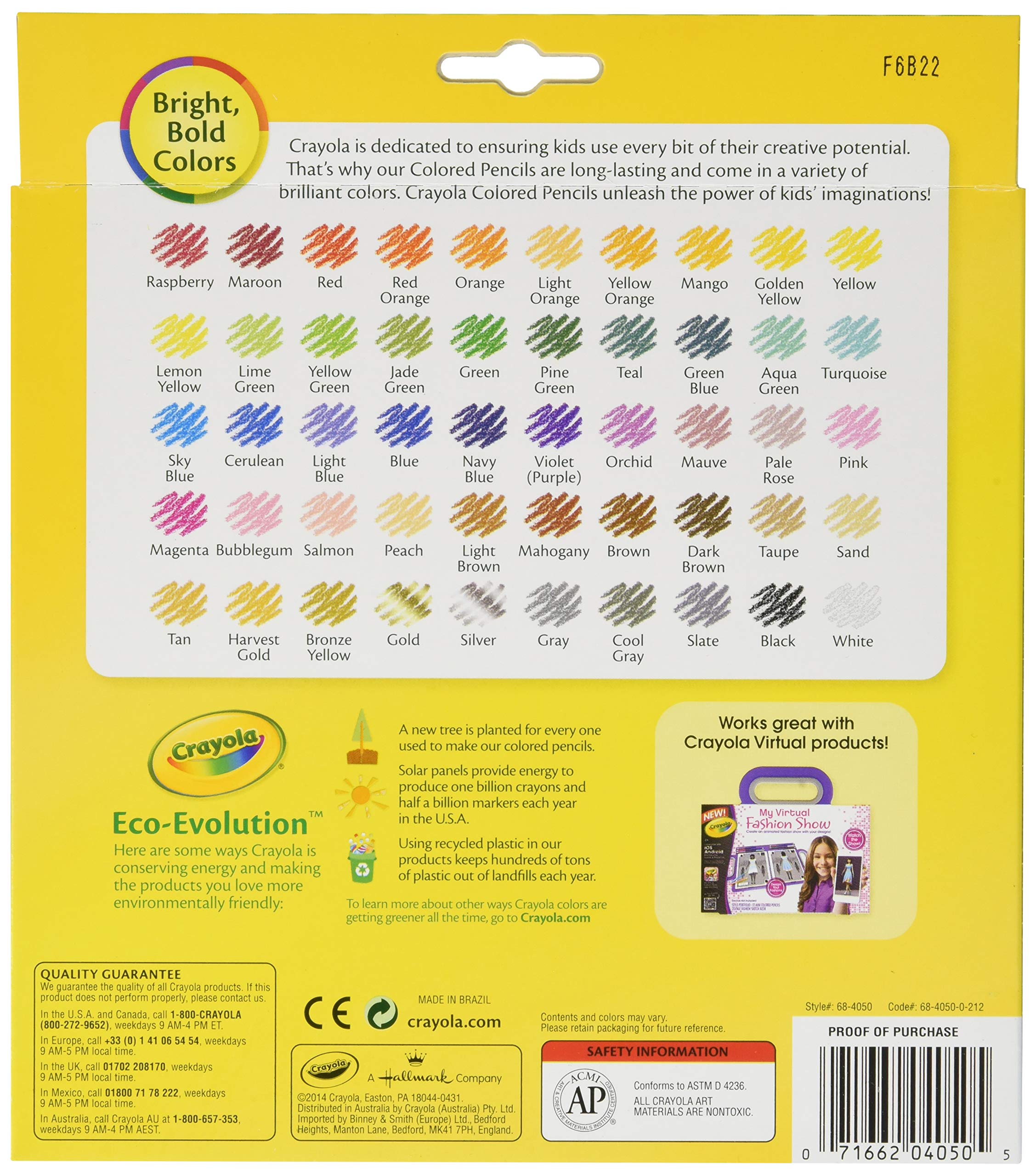 Crayola long colored pencils with presharpened points for lasting sharpness.