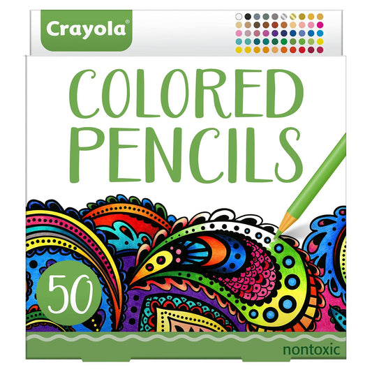 Crayola adult colored pencils 50-color palette for detailed coloring projects
