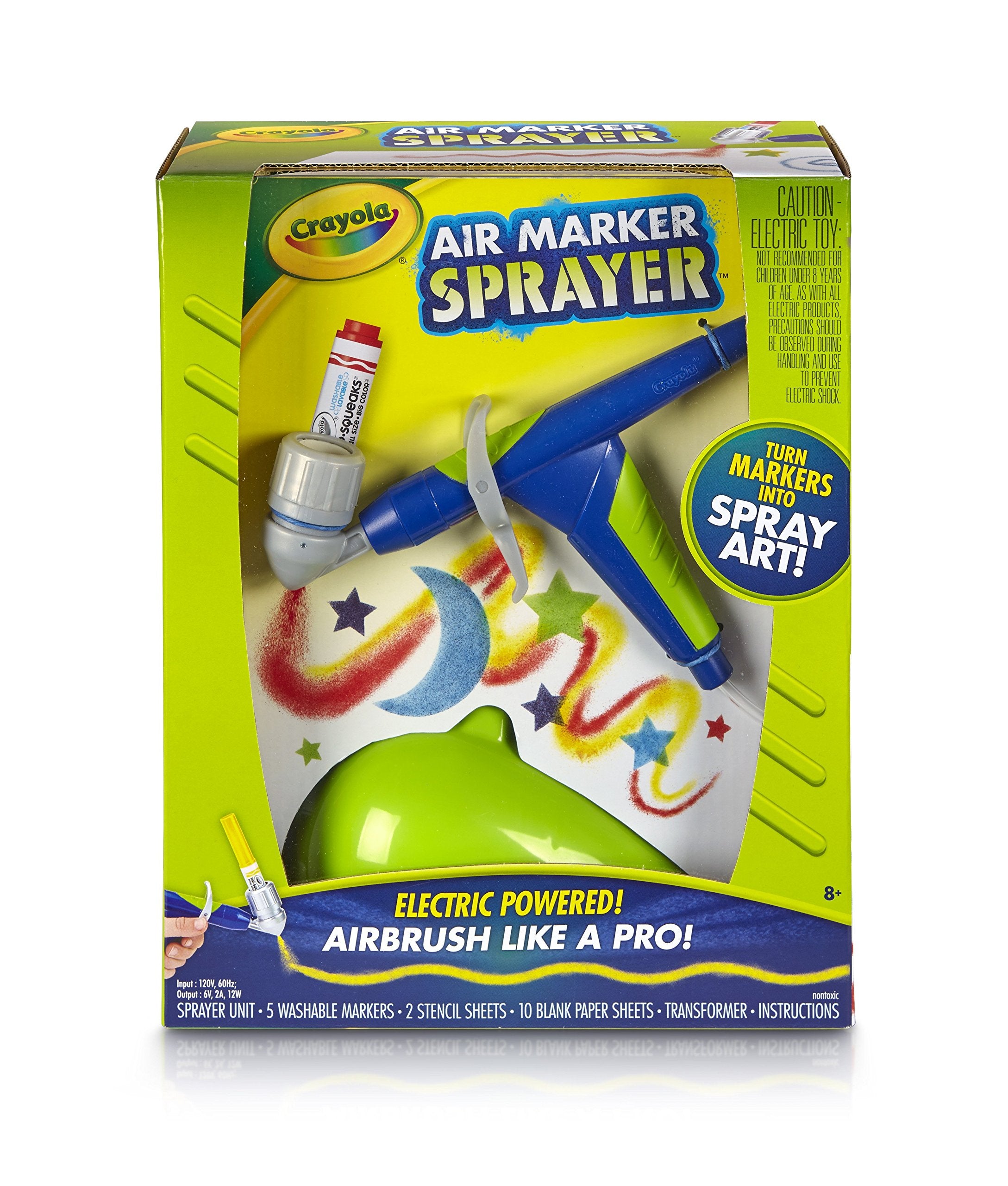 Crayola Air Marker Sprayer in action creating smooth airbrush art on paper