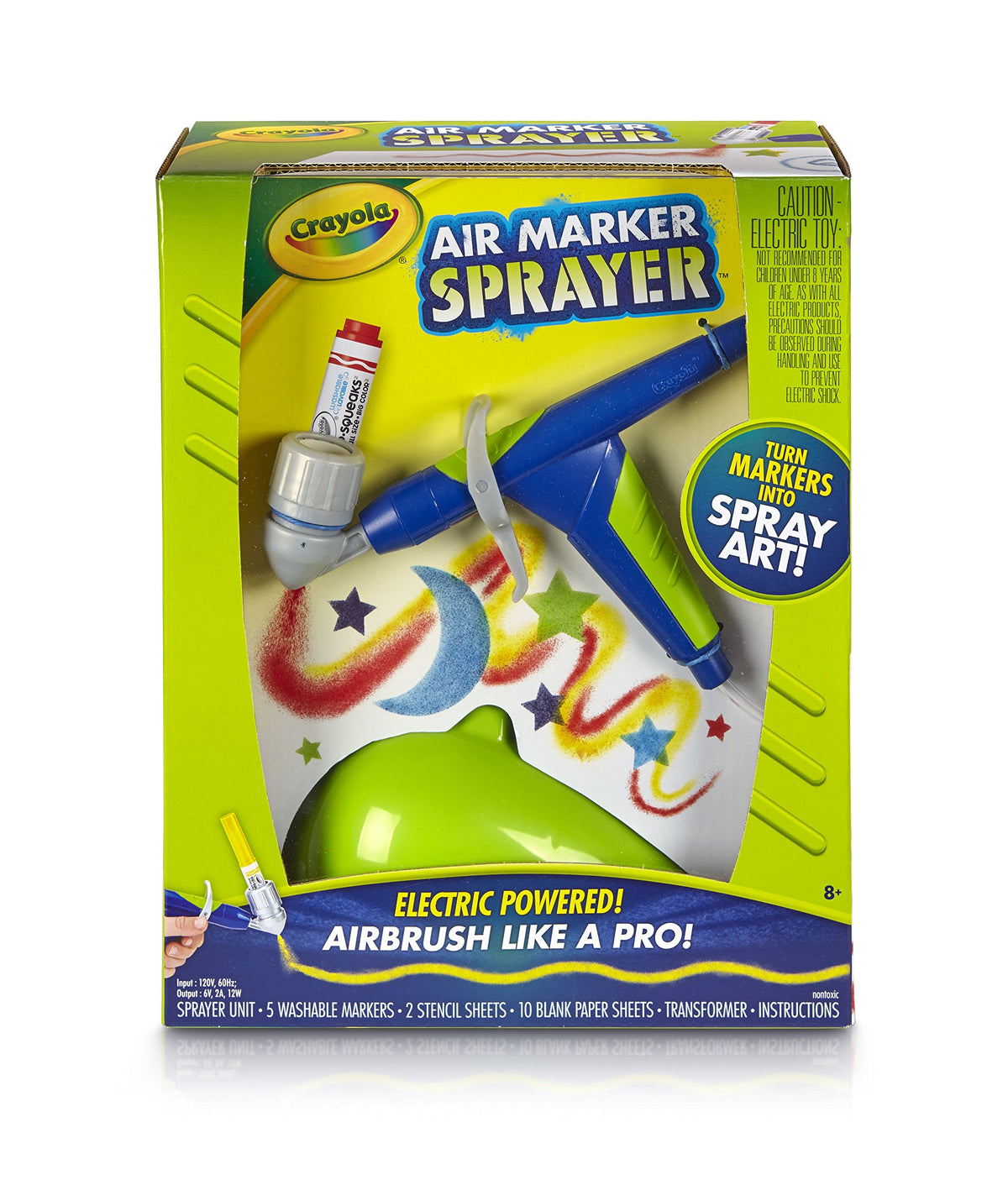 Crayola Air Marker Sprayer in action creating smooth airbrush art on paper