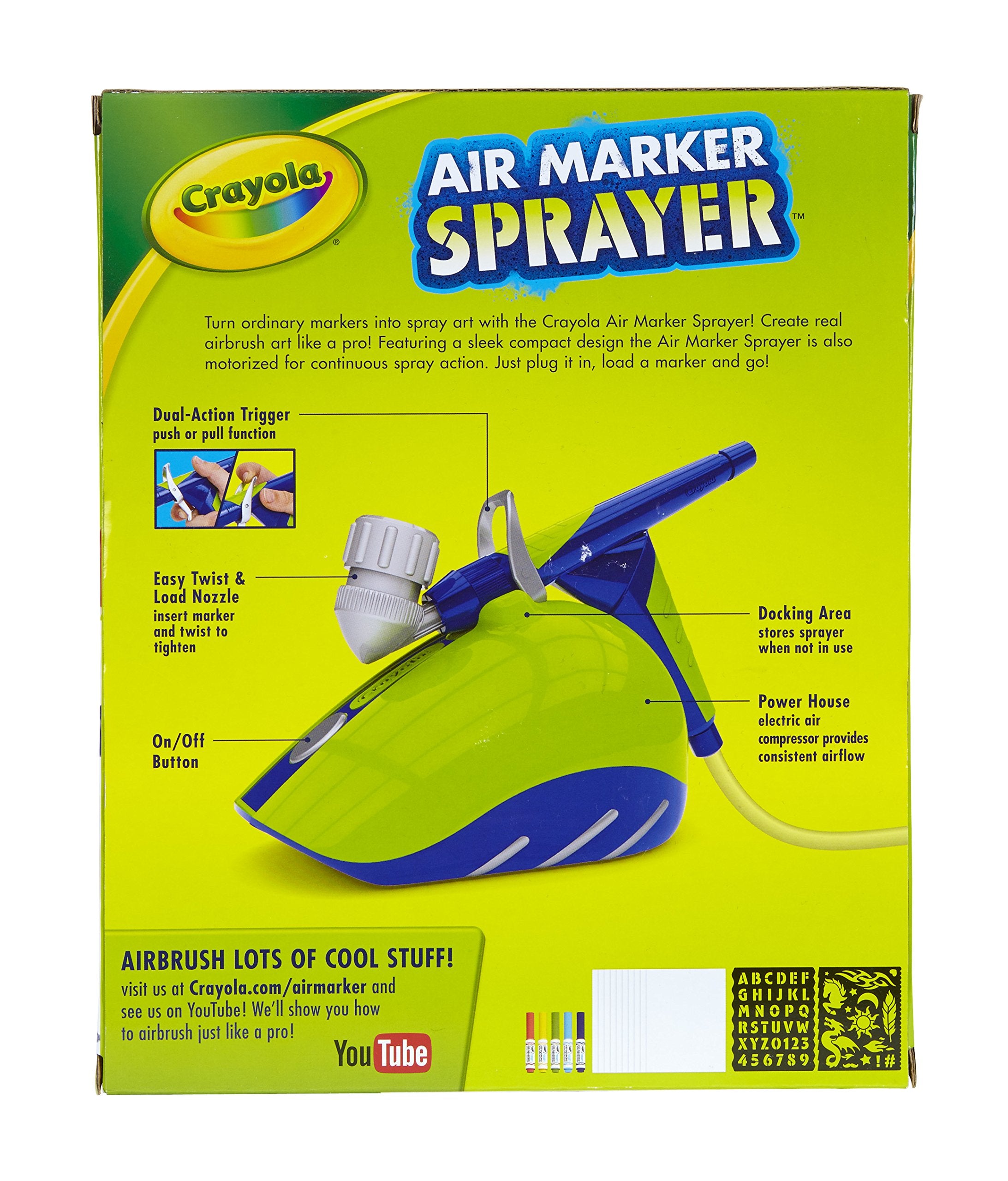 Crayola Air Marker Sprayer with marker inserted for easy use