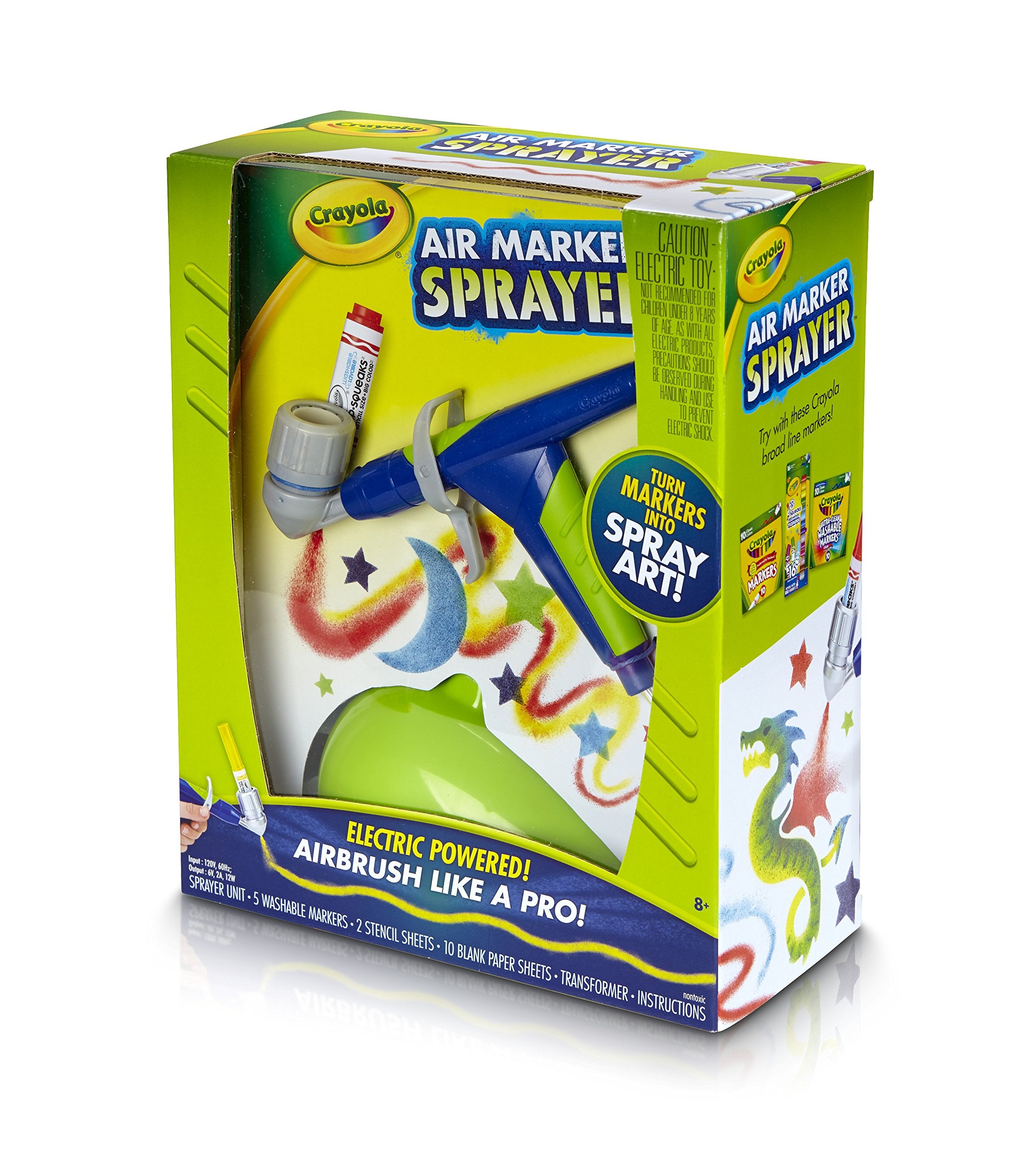 Crayola Air Marker Sprayer motorized design for effortless, continuous spraying