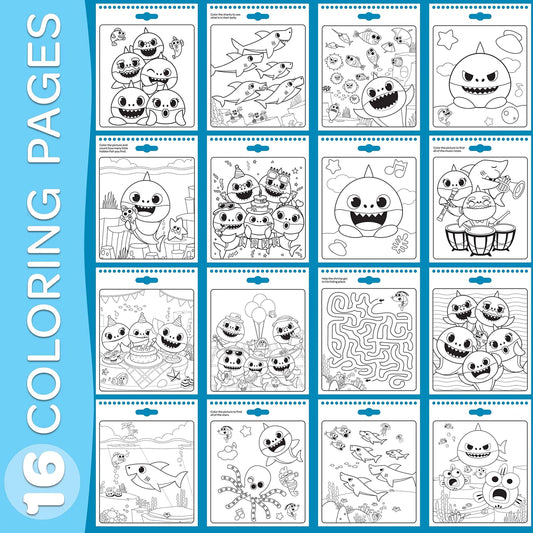 Crayola Baby Shark Color Wonder pages reveal vibrant colors on special paper.