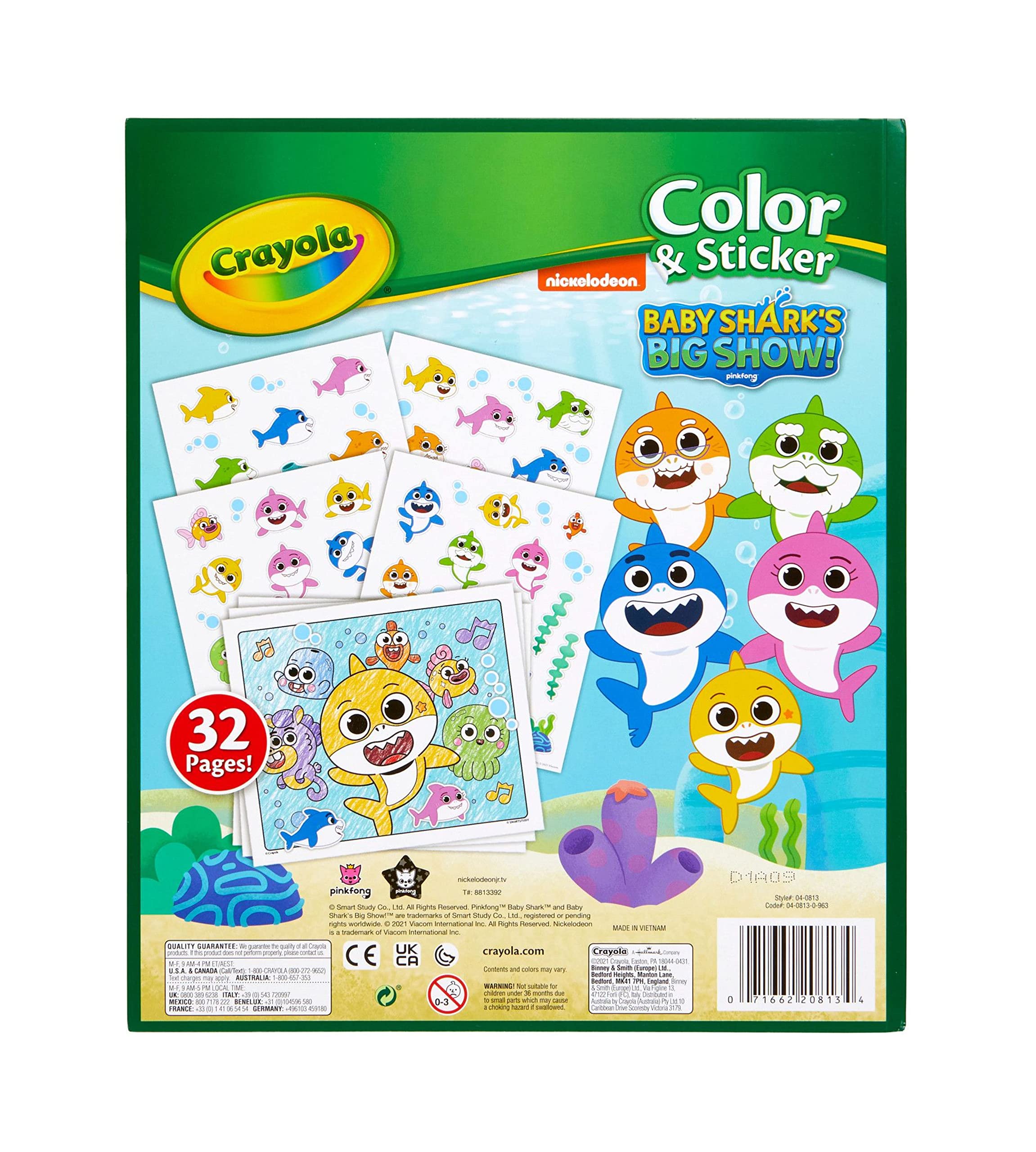 Crayola Baby Shark sticker set provides 50+ stickers for crafts