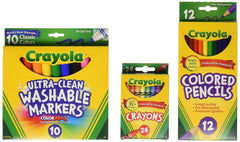 Crayola 24 crayons in a rainbow of colors for classroom projects.