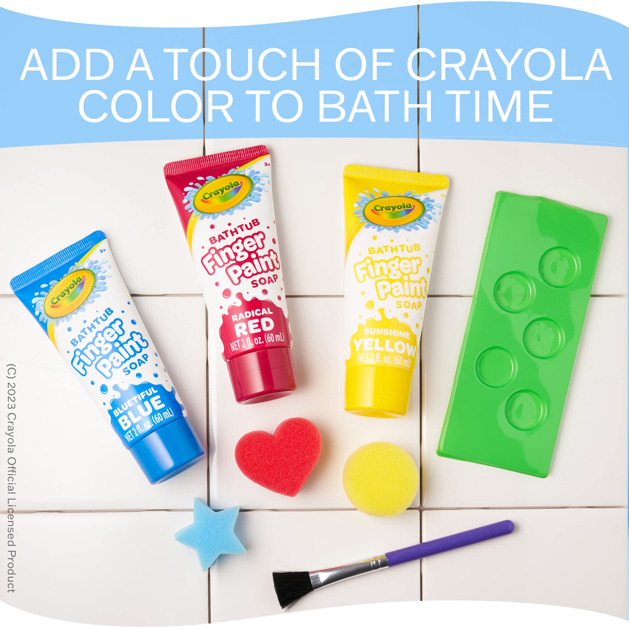 Crayola Bath Tub Mini Paint Set artists palette for easy color mixing
