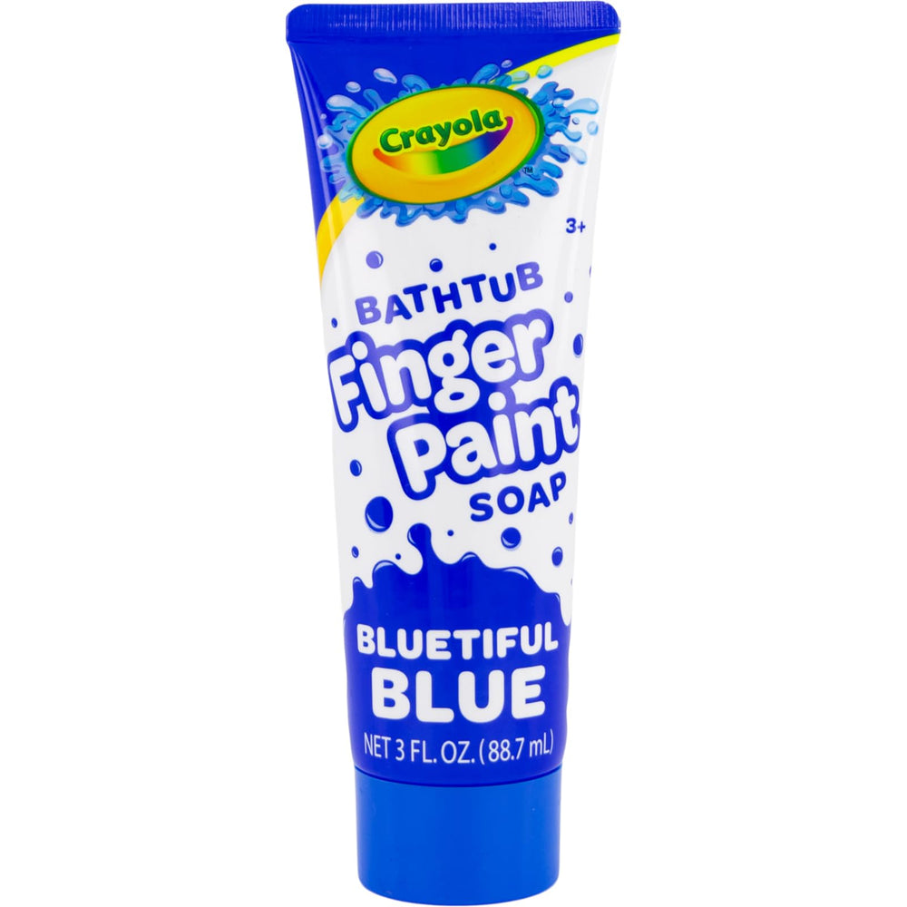 Crayola brand packaging highlights licensed quality and easy cleanup for bath use.