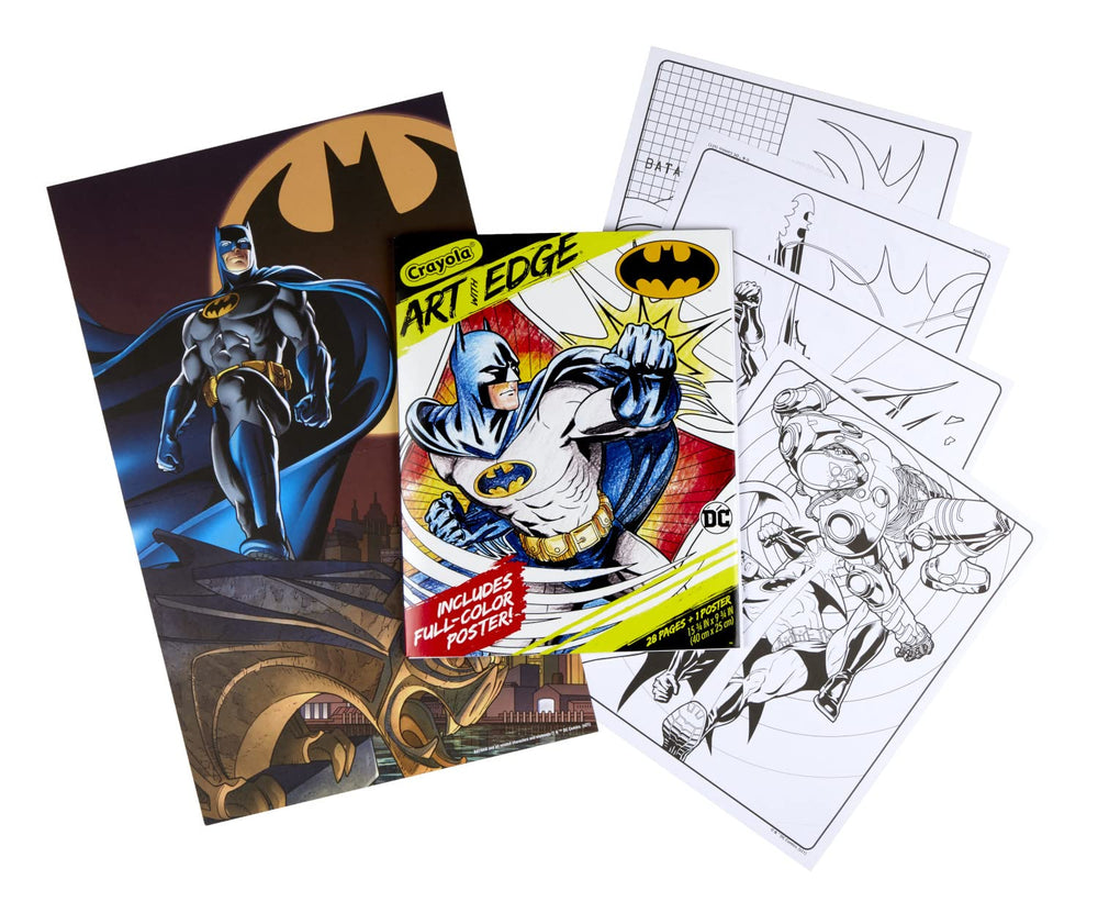 Crayola Batman poster included for bold, ready-to-hang display after coloring