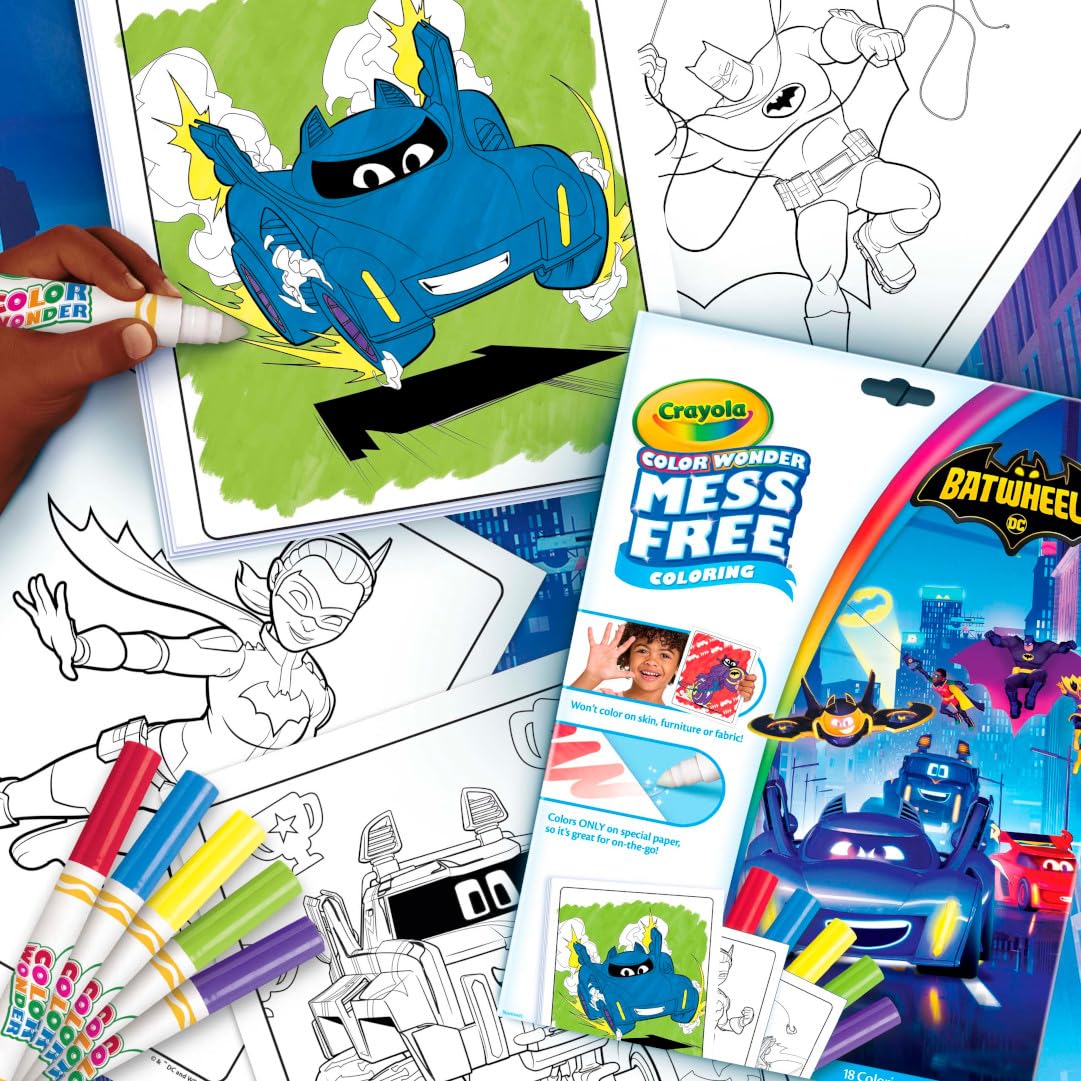 Travel-friendly Crayola Batwheels Color Wonder packaging for organized play.