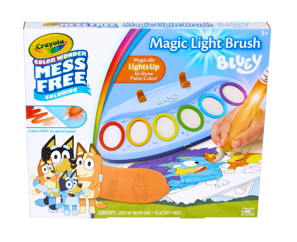 Crayola Bluey Color Wonder magic light brush lights up while painting