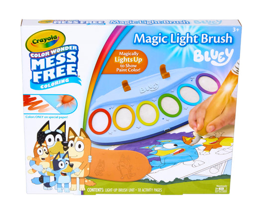 Crayola Bluey Color Wonder magic light brush lights up while painting