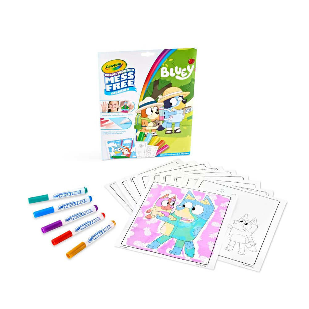 Color Wonder pages featuring Bluey art by Crayola to spark imagination