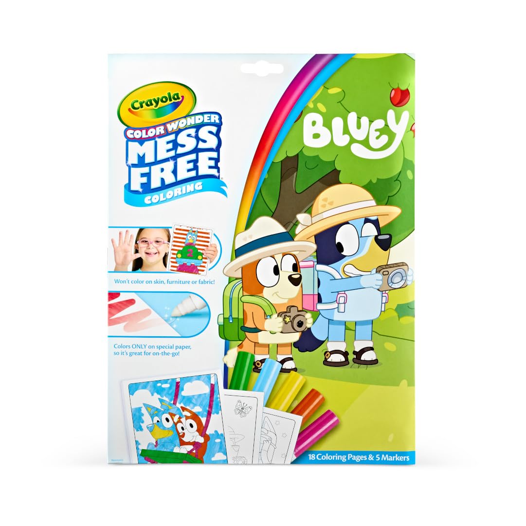 Crayola Bluey Color Wonder set cover for mess-free toddler coloring fun