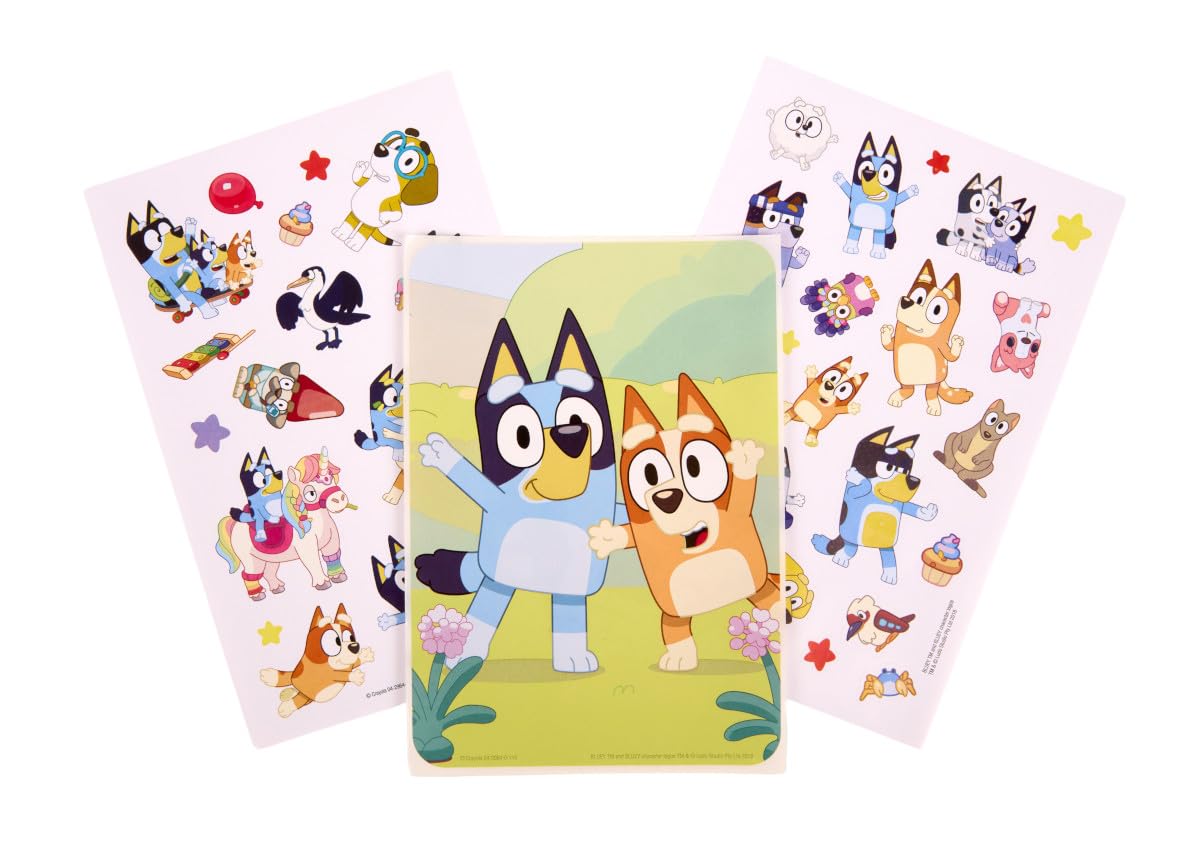 Crayola Bluey sticker sheets to decorate artwork and celebrate Bluey