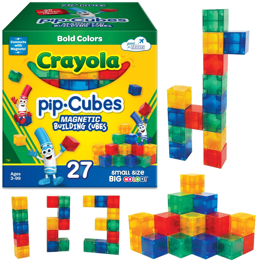 Crayola Bold PIP Cubes colorfully arranged blocks for imaginative building play.