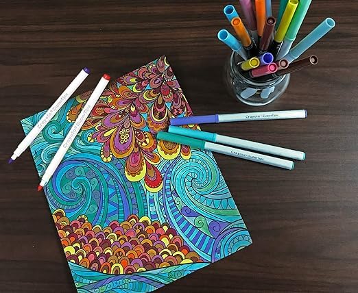 Crayola Bright Supertips Pastel Pack12 washable inks enable easy cleanup after crafts.