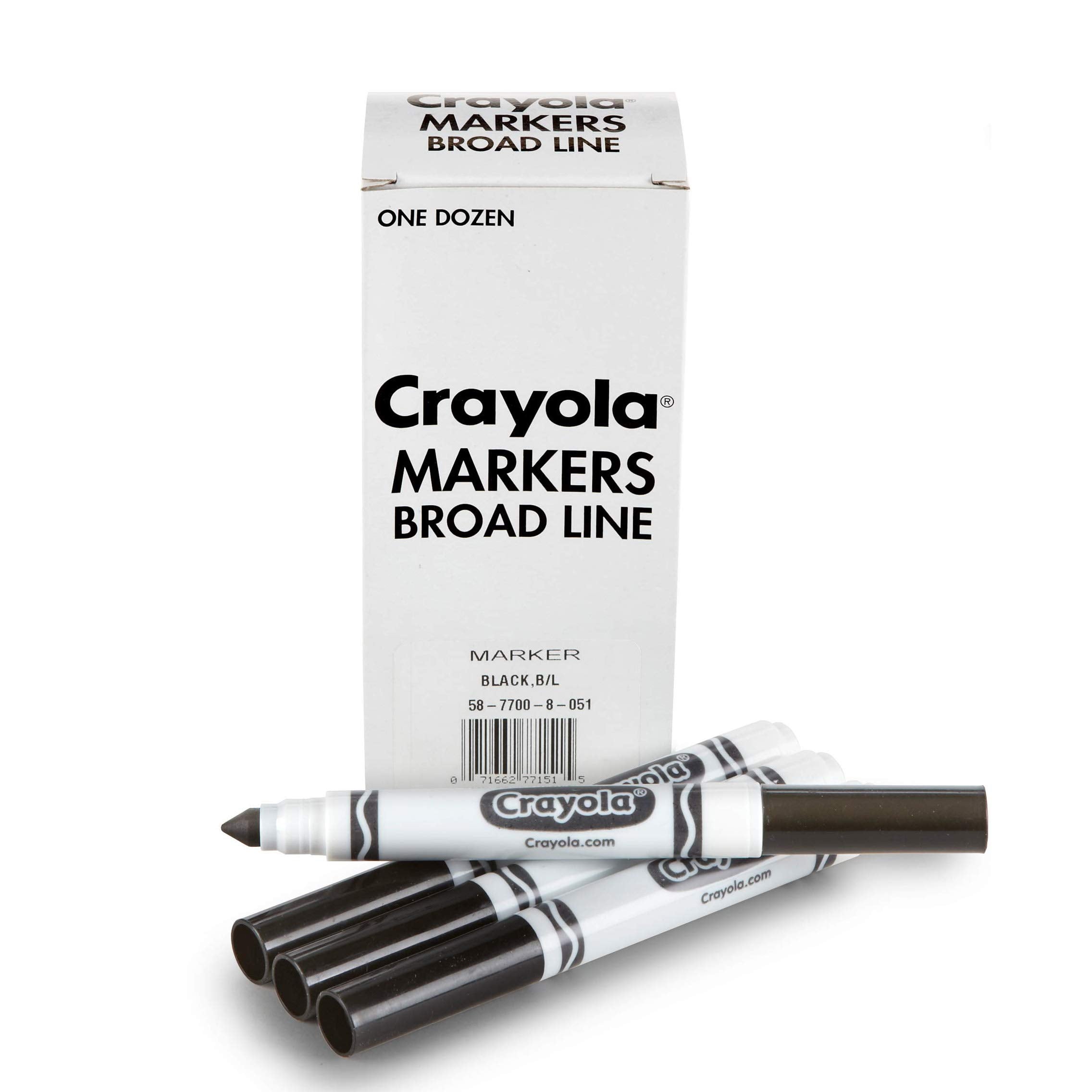 Crayola Broad Line Markers Black 12ct in a reusable box for classroom use