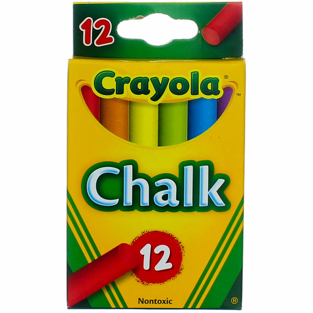 Crayola colored chalk sticks 12 count front view showing vibrant colors for kids' art