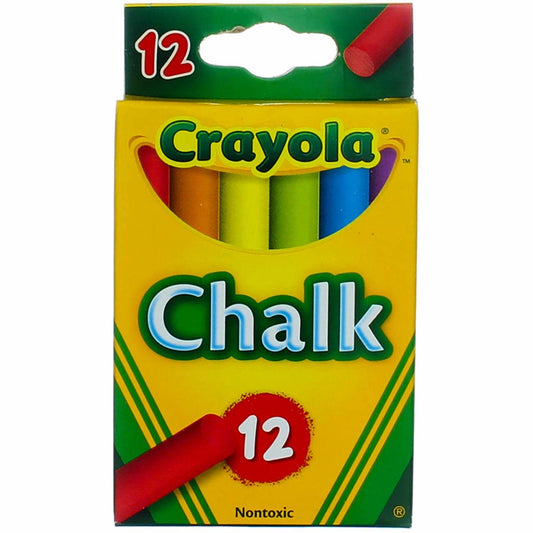 Crayola colored chalk sticks 12 count front view showing vibrant colors for kids' art