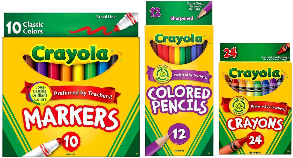 Crayola Classic Bundle: crayons, markers, and pencils for classroom and home art projects