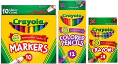 Crayola Classic Bundle: crayons, markers, and pencils for classroom and home art projects